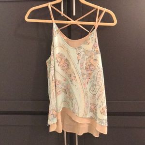 Floral paisley sleeveless blouse